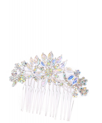 Rhinestone Hair Comb HM320004 SILVER AB